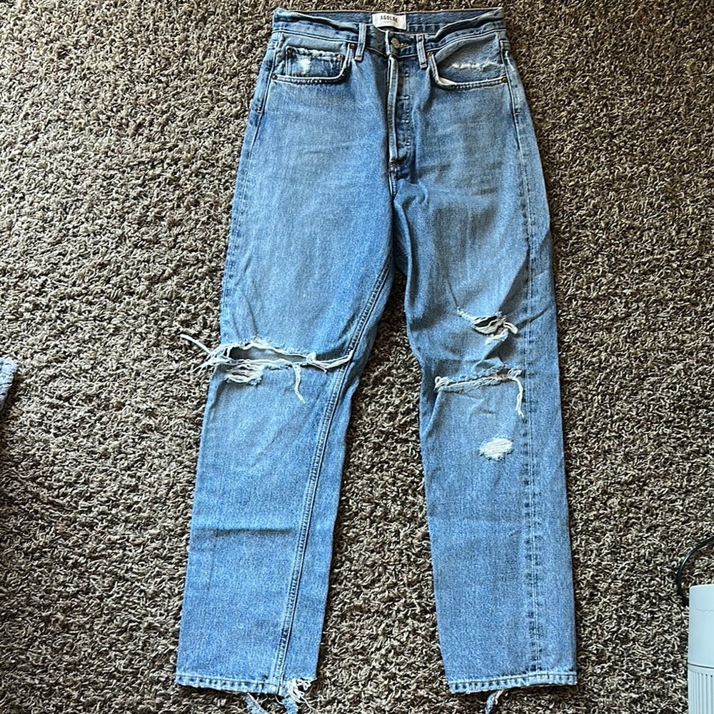 AGoldE 90s mid rise straight denim pants